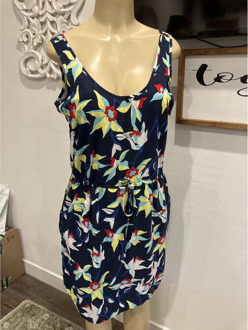GAP Pre loved Sleeveless Floral Drawstring Waist Dress